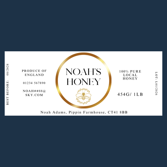 The Golden Circle Honey Labels (50 or 100 labels)