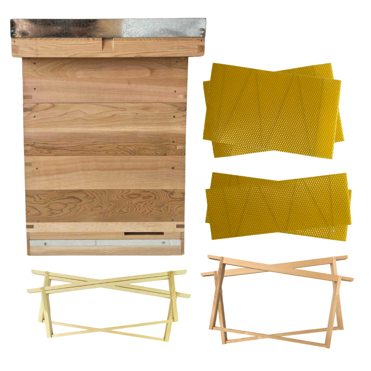 National Complete Hive Kit with Frames & Wax Foundation FLAT PACKED  - Cedar