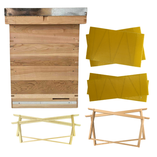 National Complete Hive Kit with Frames & Wax Foundation FLAT PACKED  - Cedar