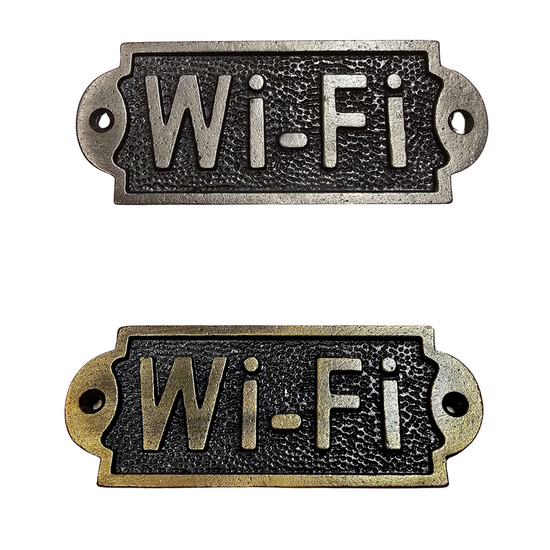 Cast Iron 'Wi-Fi' Sign