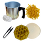 Candlemaking Kit - Queen Bee Hex Mould, Melting Pot, 30ft Wick, Wick Snips and 200g Beeswax Beads
