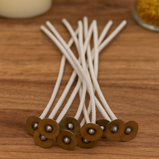 Waxed Wicking Tabs 10cm  - Pack of 20