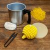Candlemaking Kit - Spikey Hedgehog Mould, Melting Pot, 30ft Wick, Wick Snips and 200g Beeswax Beads