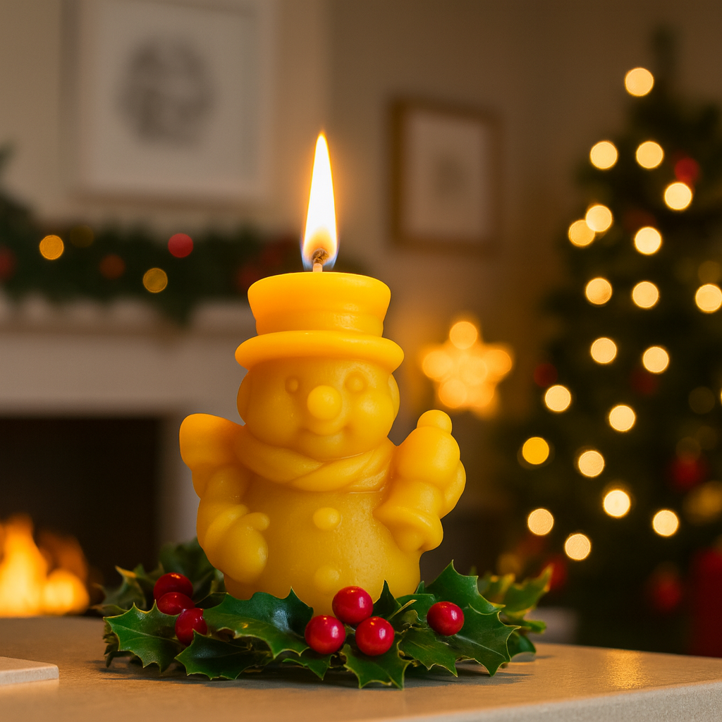 The Snowman With Bell Candle Mould