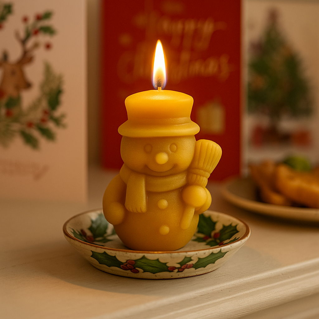 The Snowman With Broom Candle Mould