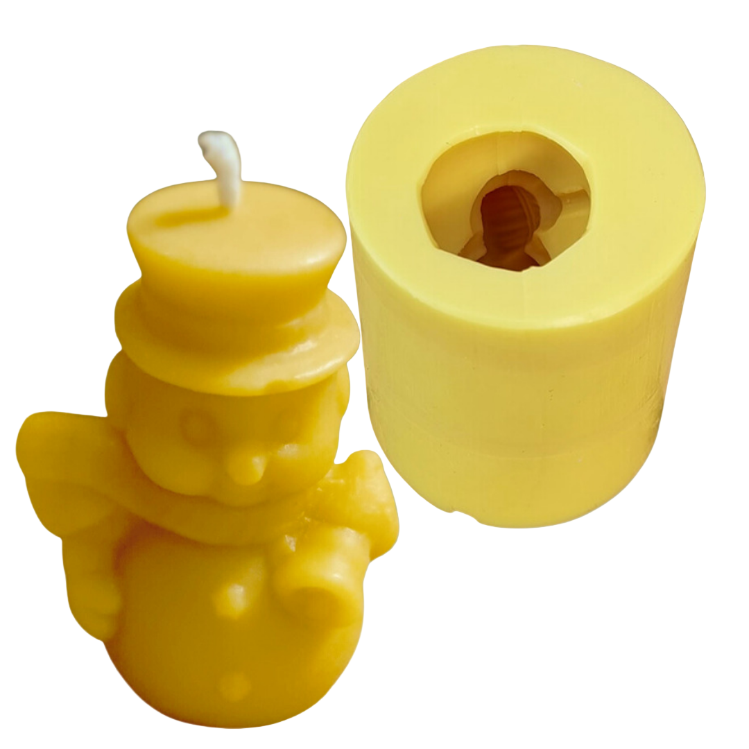 The Snowman With Bell Candle Mould