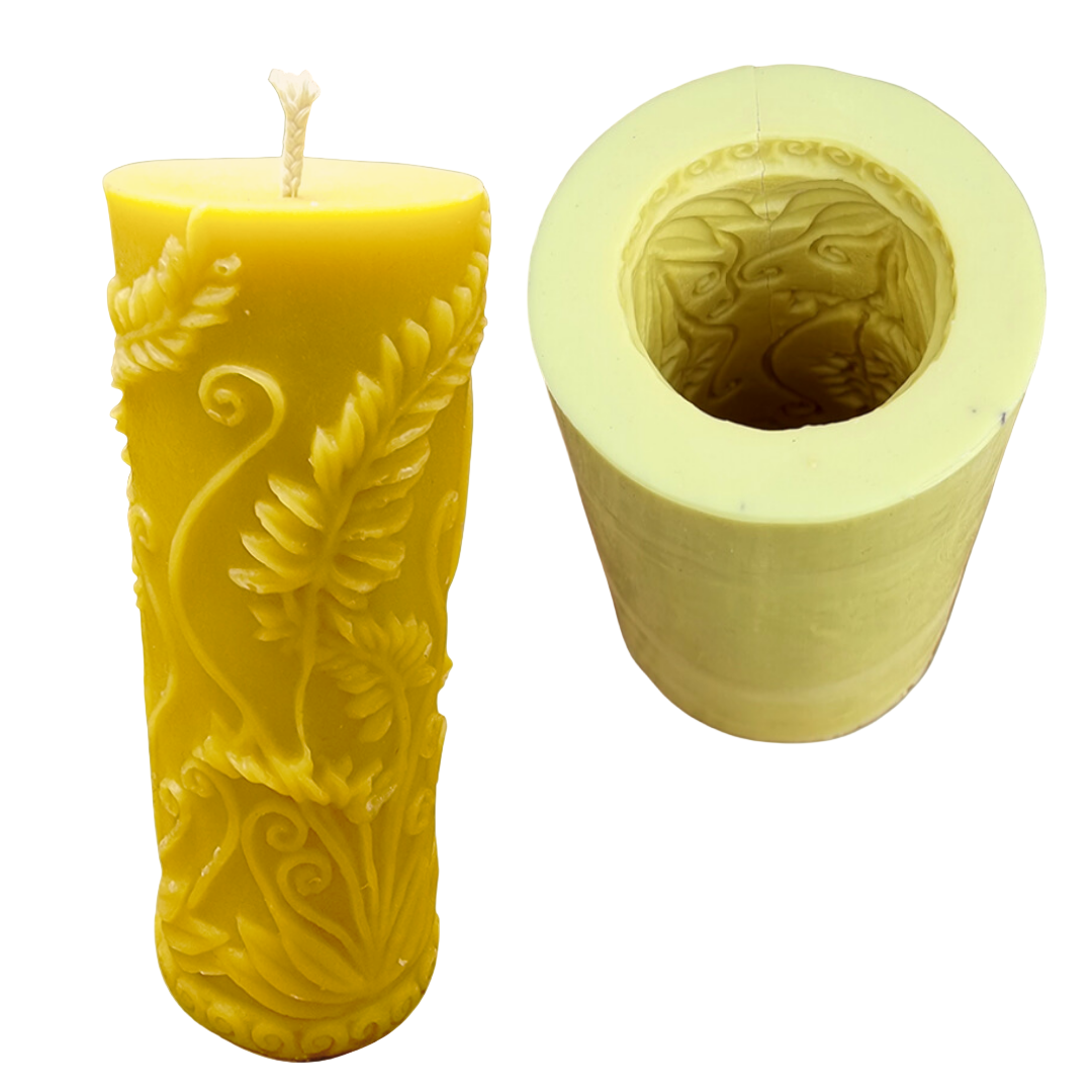 The Rustic Fern Cylinder Candle Mould