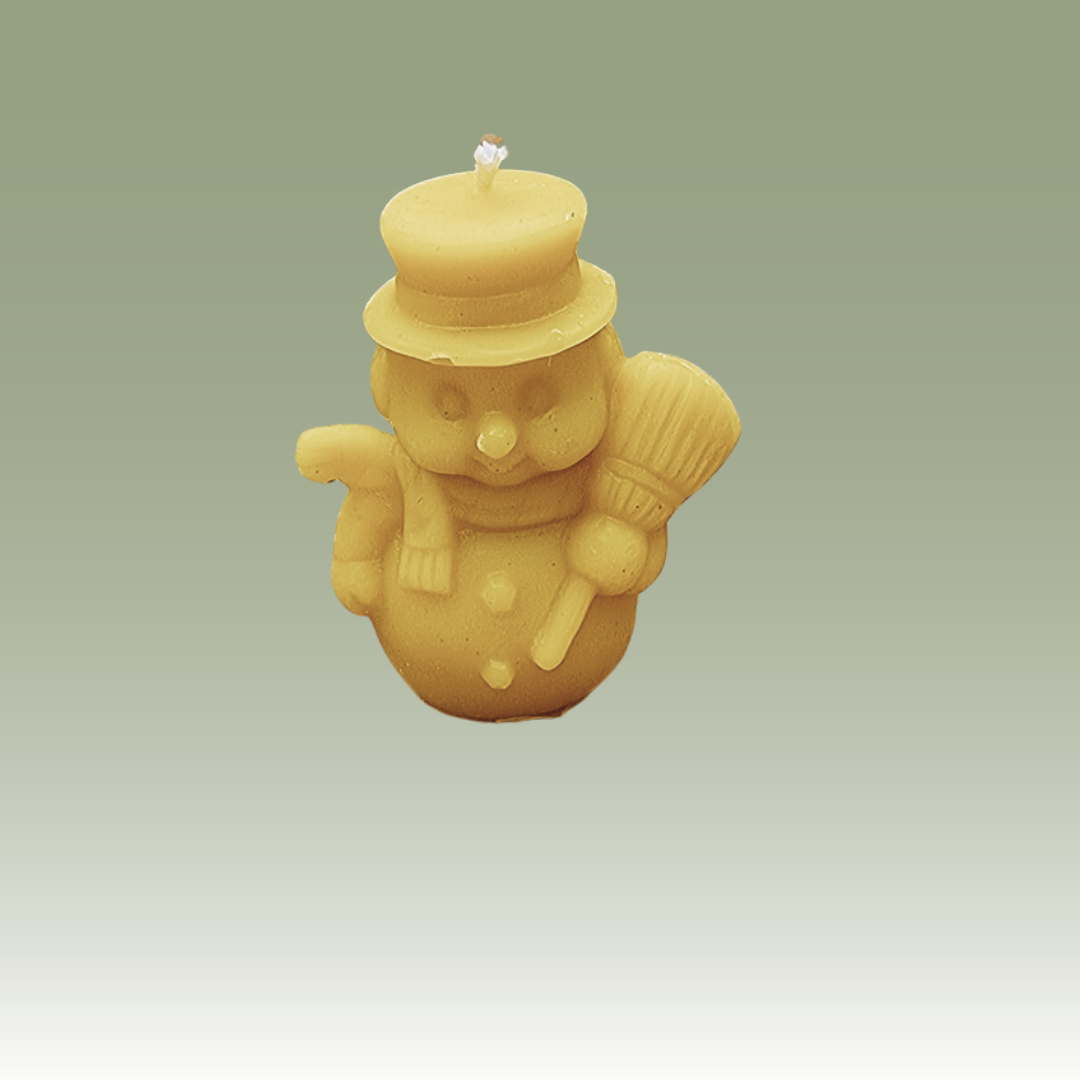 The Snowman With Broom Candle Mould