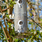Large Stainless Steel Seed Bird Feeder with Squirrel-Proof Locking Lid - 6 Port