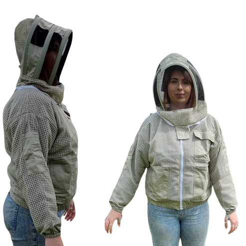 Vented Jacket with Fencing Veil: Colour - Olive