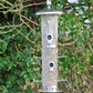 Large Stainless Steel Seed Bird Feeder with Squirrel-Proof Locking Lid - 6 Port