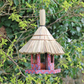 Artisan Hexagonal Thatched Bird Table – Red