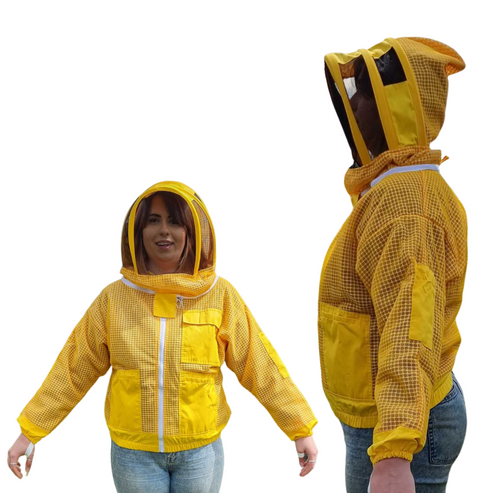 Vented Jacket with Fencing Veil - Yellow