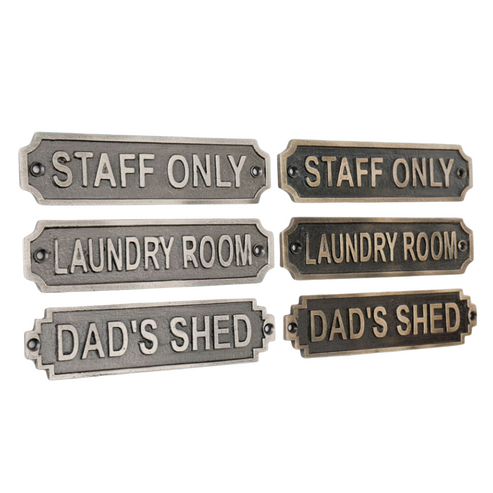 Room Plaques - Cast Iron