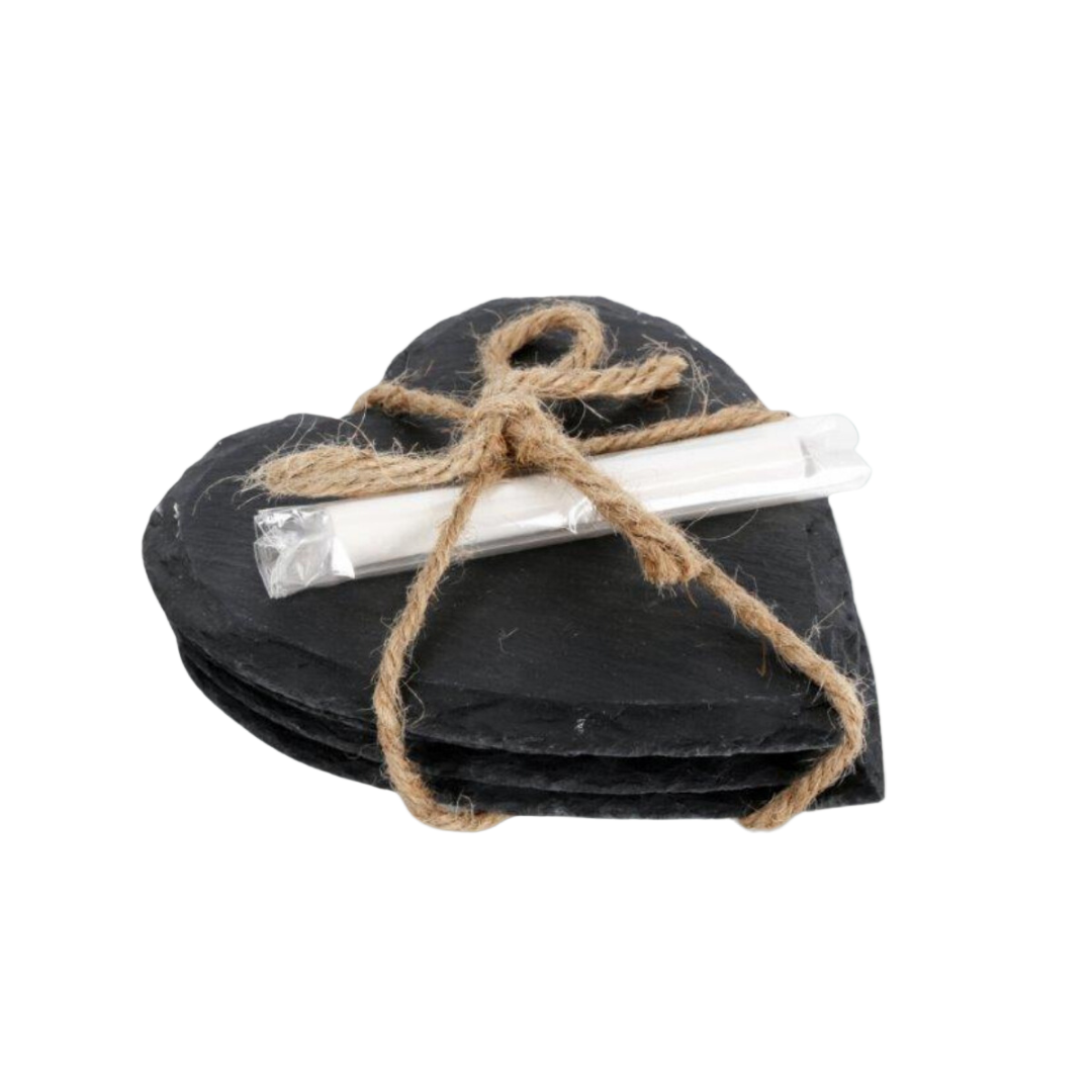 Heart Slate Coasters - Pack Of 4