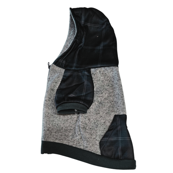 Frenchie Dog Hoodie - Blue & Grey Marl