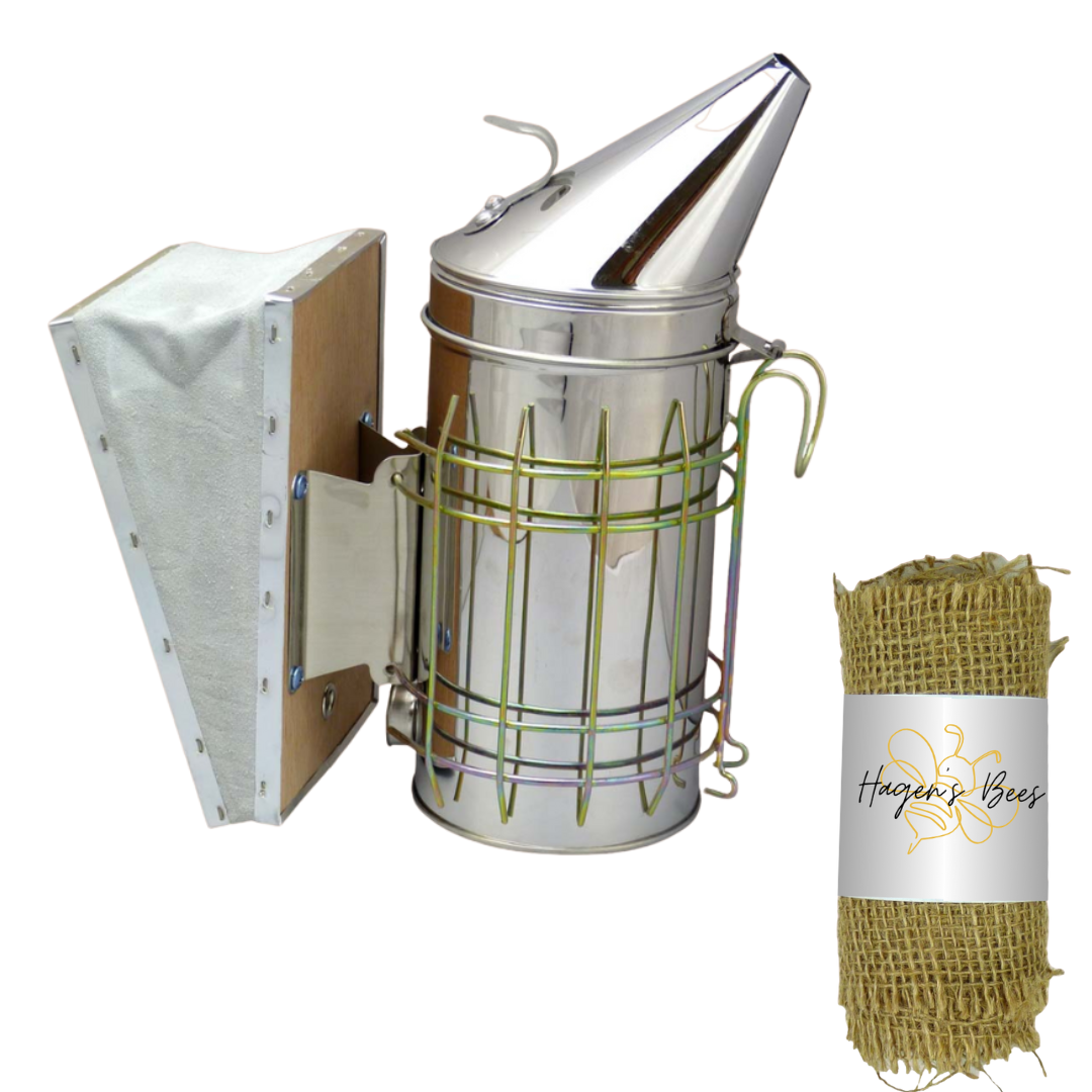 4x7 Stainless Steel Smoker with Guard and Wooden Bellow - FREE FUEL!