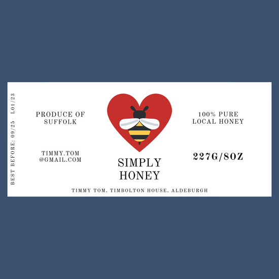 The Bee Heart Labels (50 or 100 labels)