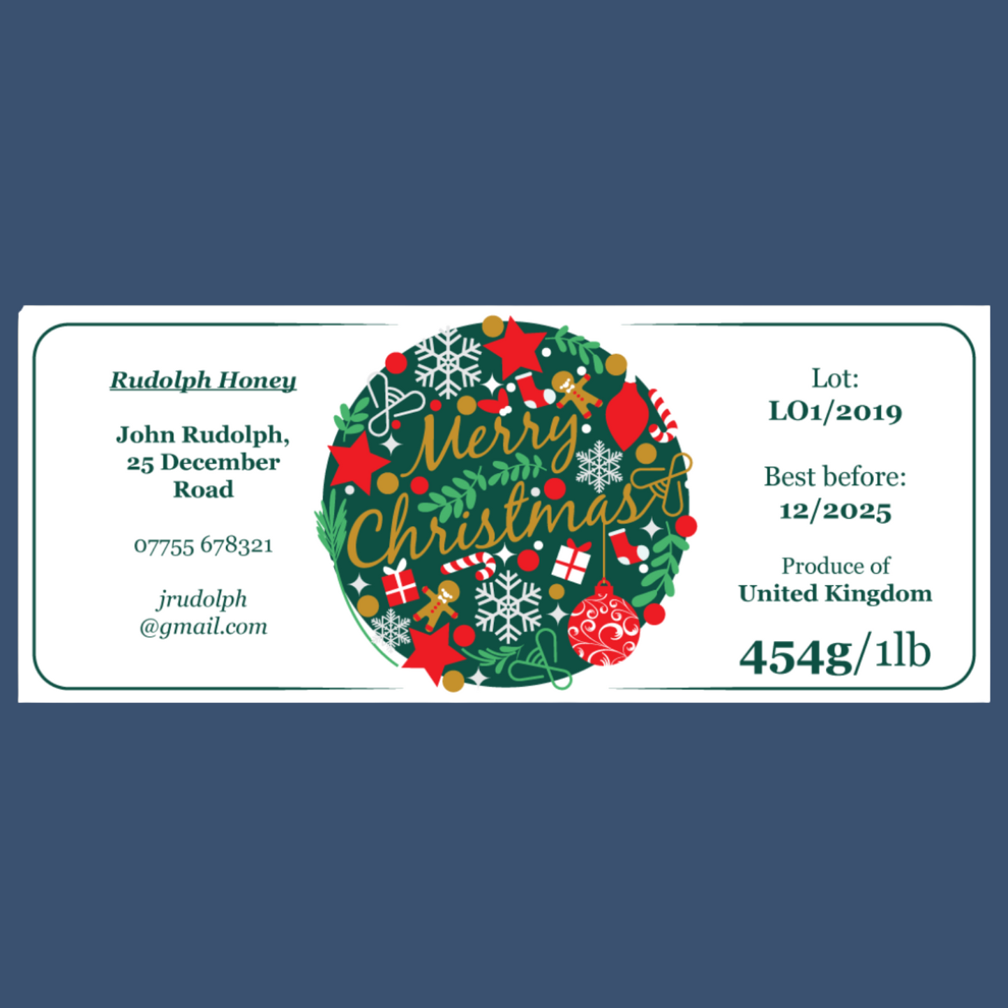 The Merry Christmas Labels (50 or 100 labels)