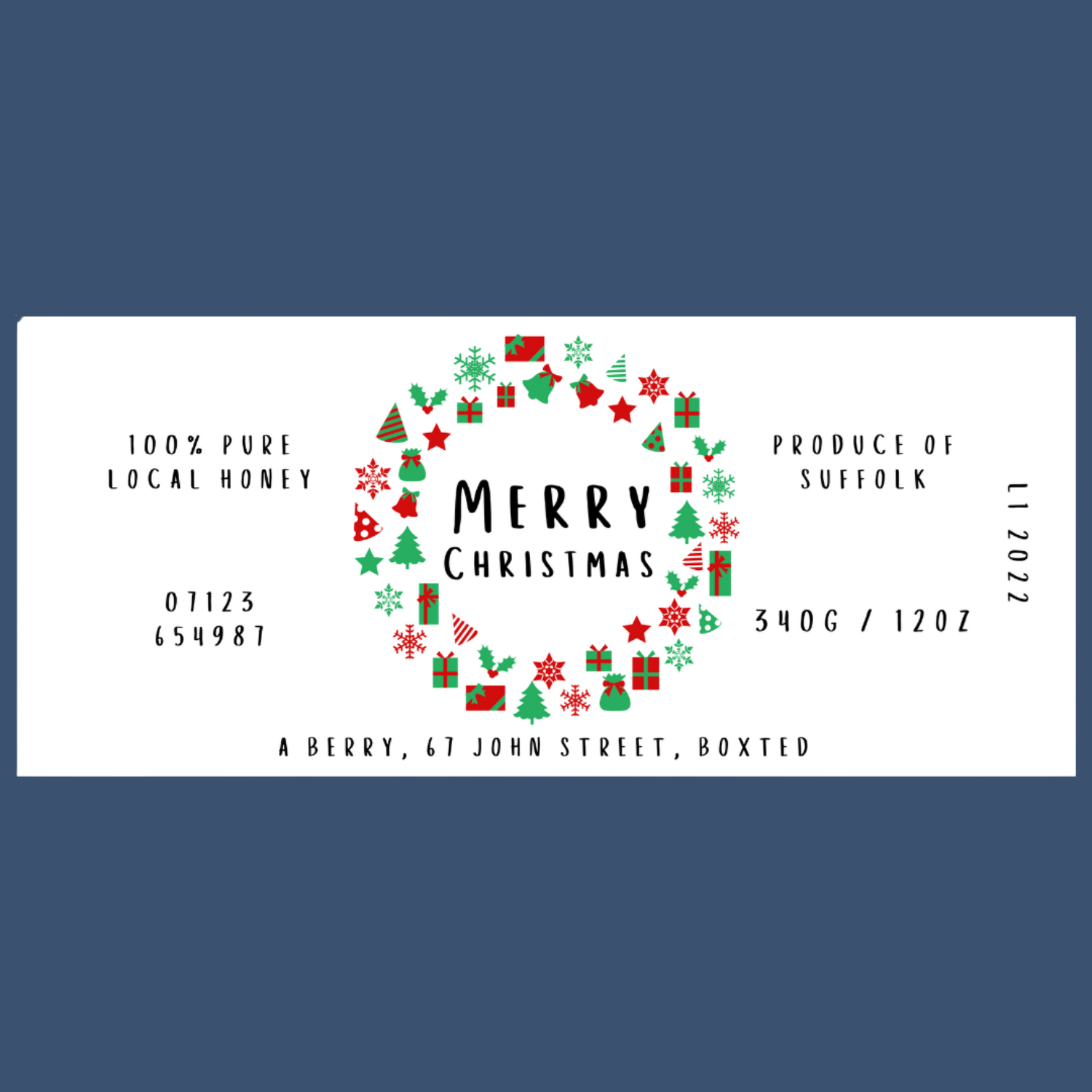 The Christmas Wreath Labels (50 or 100 labels)