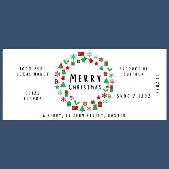 The Christmas Wreath Labels (50 or 100 labels)