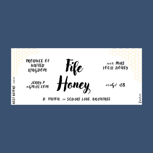 The Golden Comb Honey Labels (50 or 100 labels)