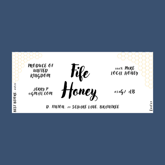The Golden Comb Honey Labels (50 or 100 labels)