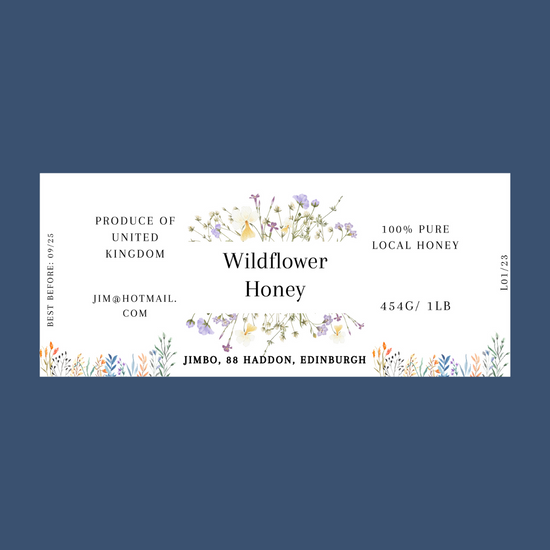 The Wildflower Honey Labels (50 or 100 labels)