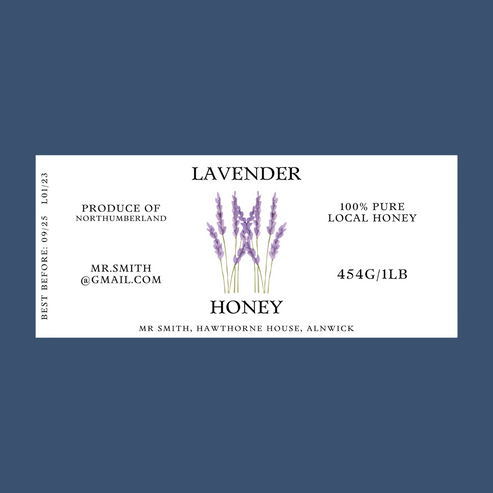 The Luscious Lavender Honey Labels (50 or 100 labels)