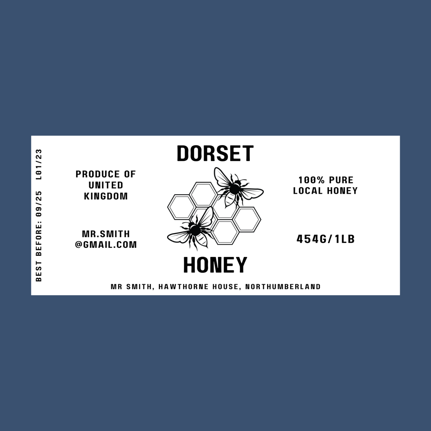 The Hex & Bee Honey Labels (50 or 100 labels)