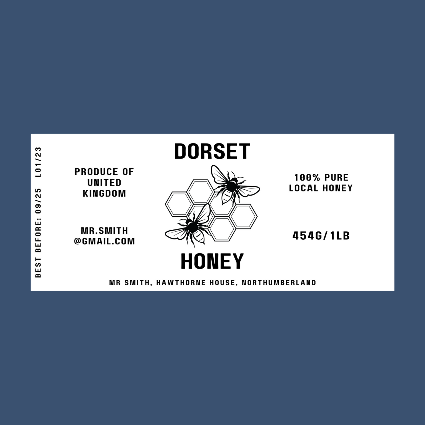 The Hex & Bee Honey Labels (50 or 100 labels)