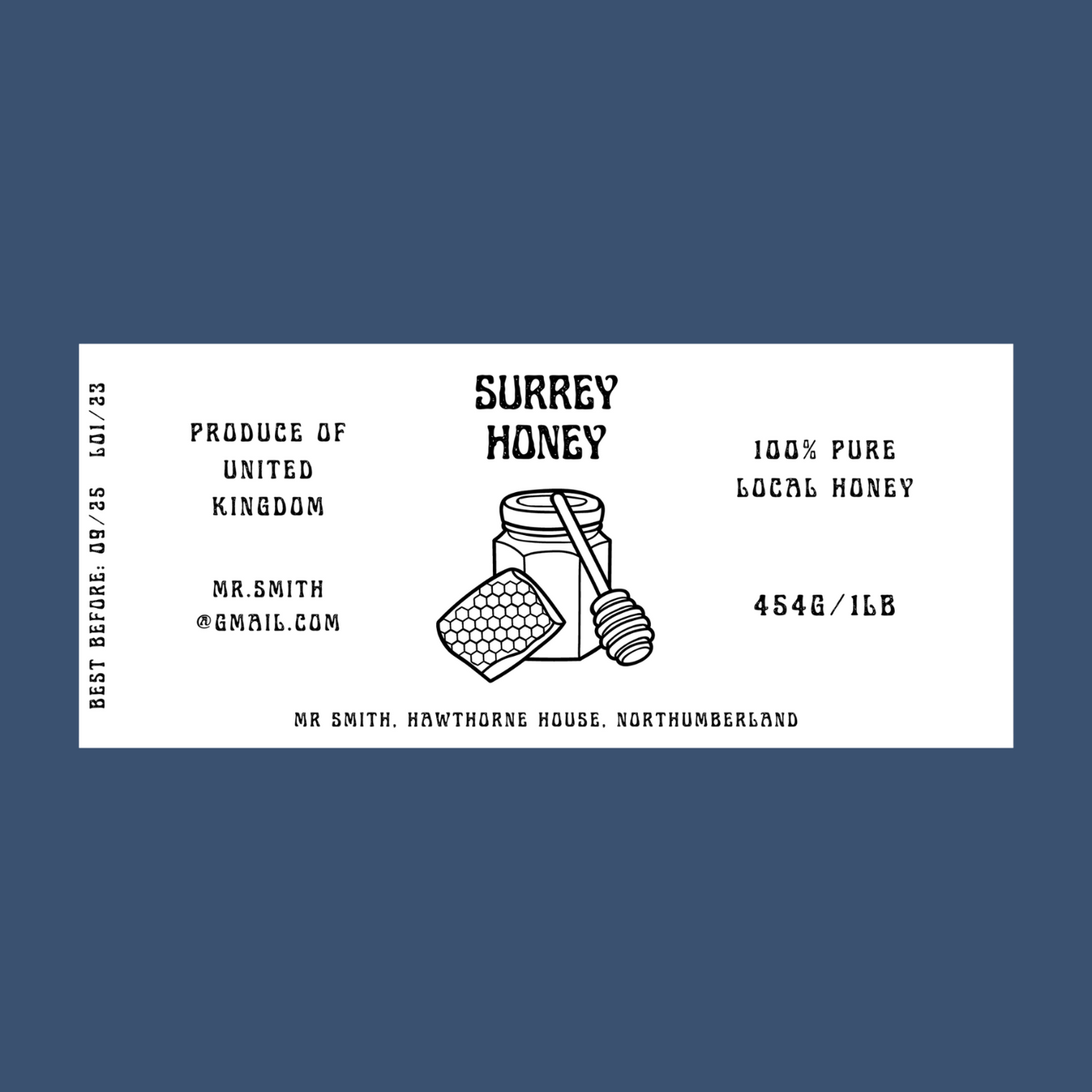 The Comb & Dipper Honey Labels (50 or 100 labels)