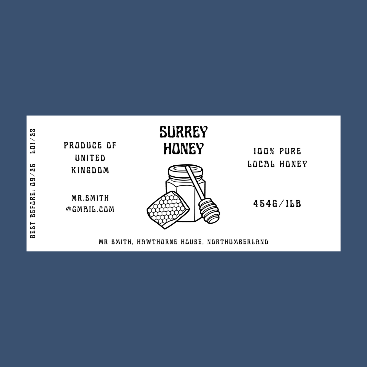 The Comb & Dipper Honey Labels (50 or 100 labels)