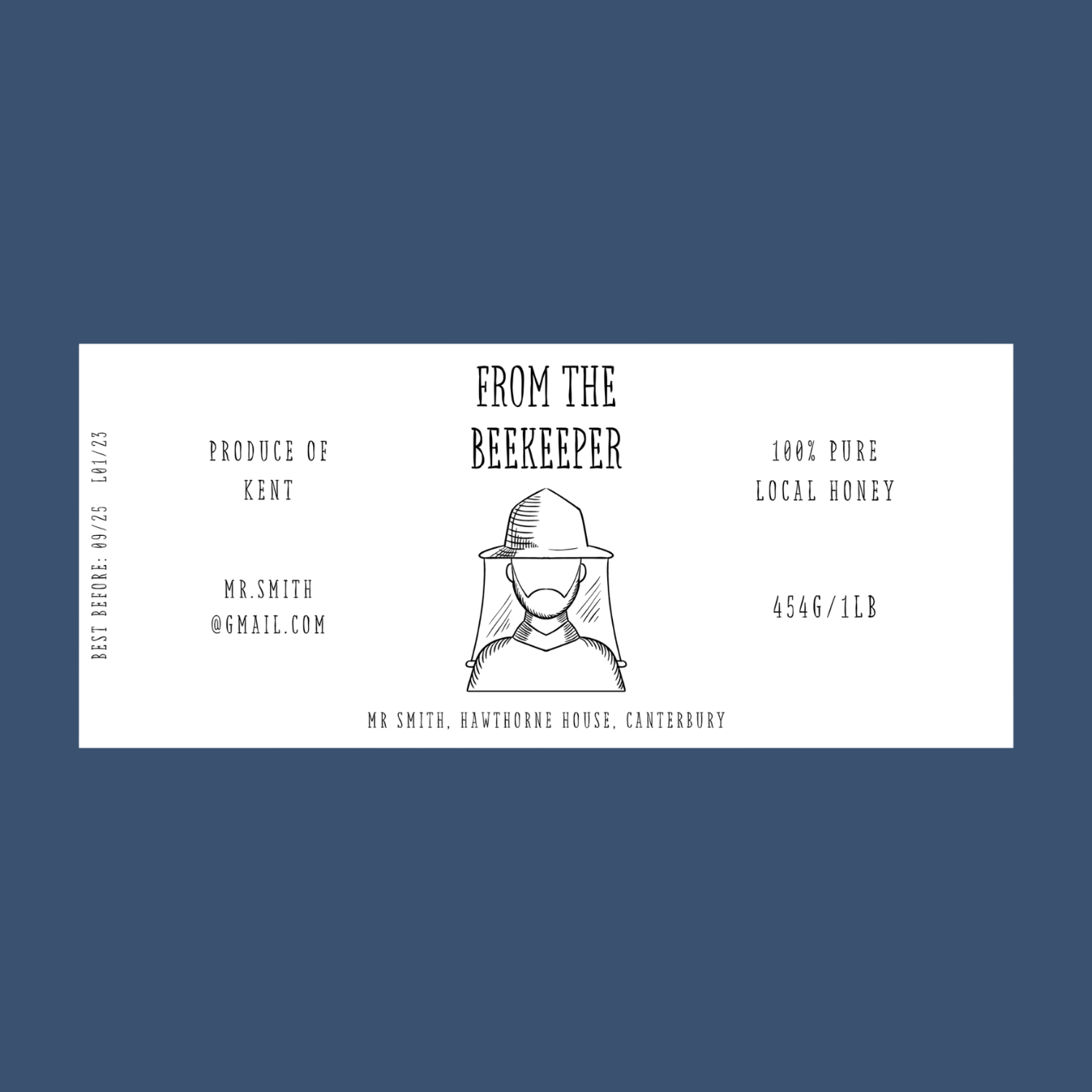 The Beekeeper Honey Labels (50 or 100 labels)