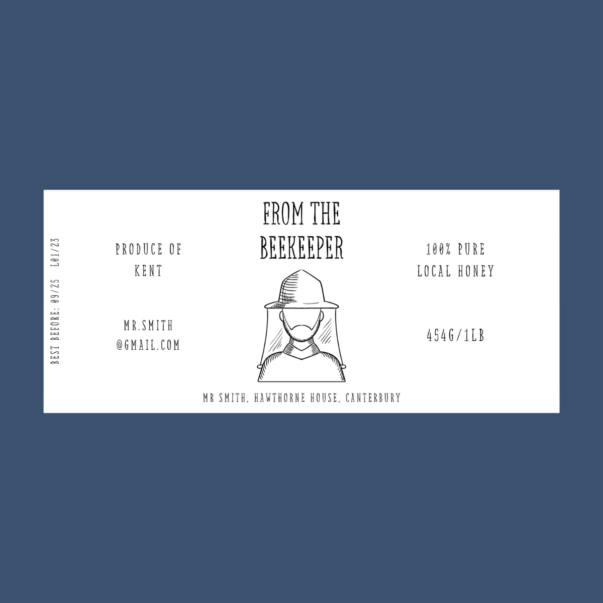 The Beekeeper Honey Labels (50 or 100 labels)