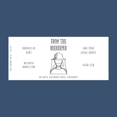 The Beekeeper Honey Labels (50 or 100 labels)