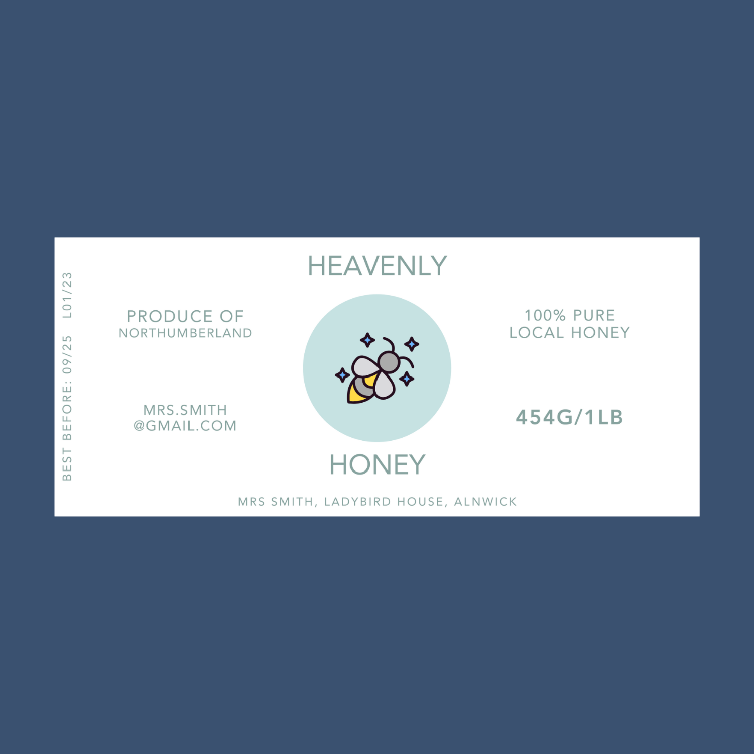 The Flying Queen Honey Labels (50 or 100 labels)