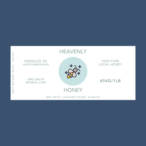 The Flying Queen Honey Labels (50 or 100 labels)