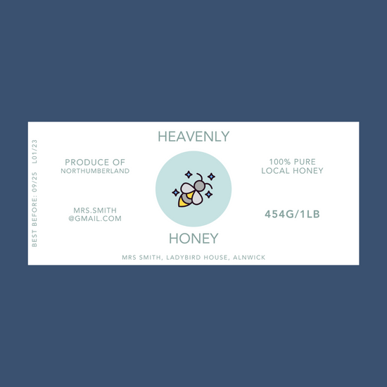 The Flying Queen Honey Labels (50 or 100 labels)