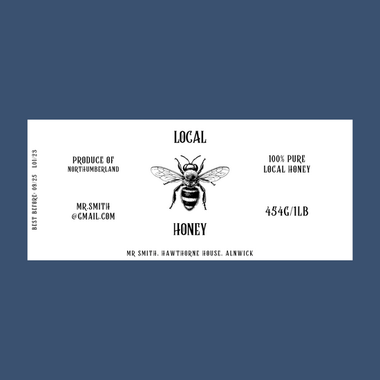 The Queen Bee Honey Labels (50 or 100 labels)