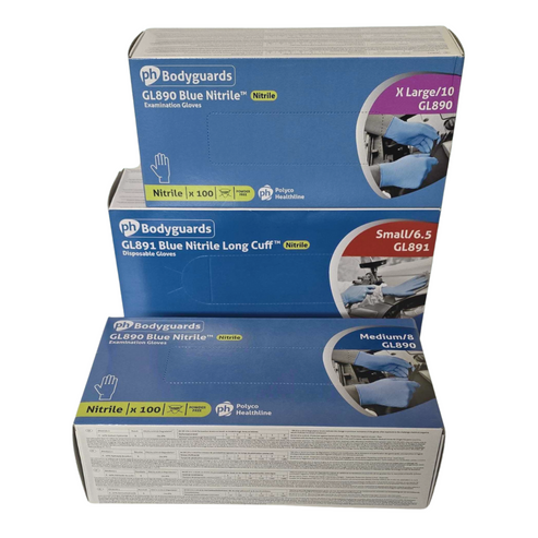 Nitrile Gloves, 50 Pairs - Long or Short Cuff