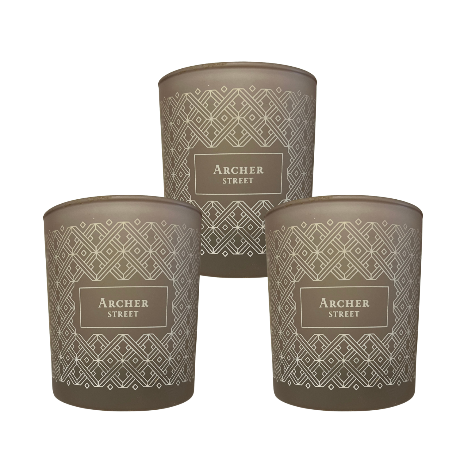 Medium Taupe Candle Jars & Wicking Tabs - Set of 3