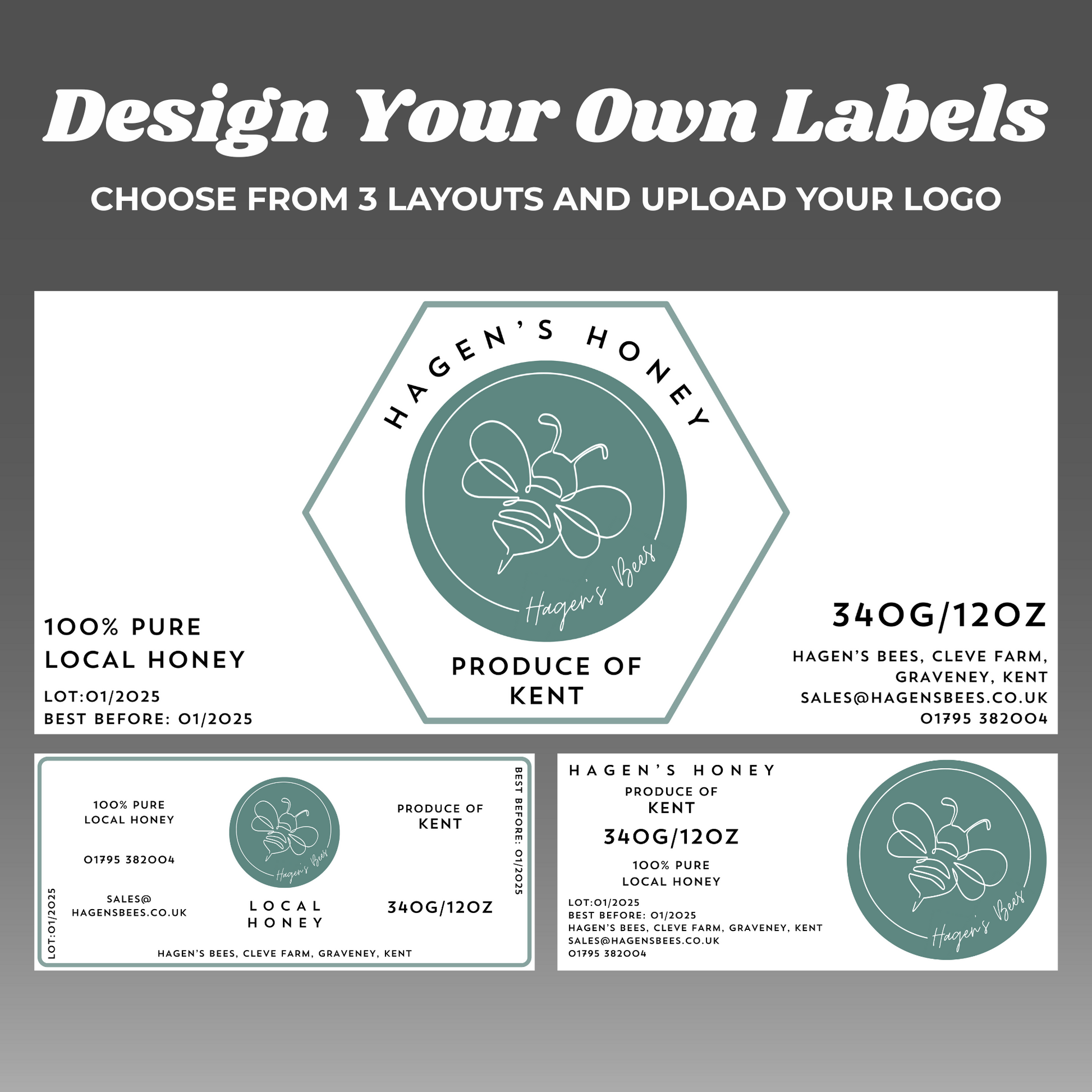 Design Your Own Labels (50 or 100 labels) – Hagen's Bees