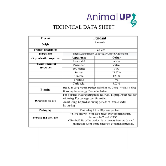 AnimalUP Bees Fondant - 1kg or 10kg