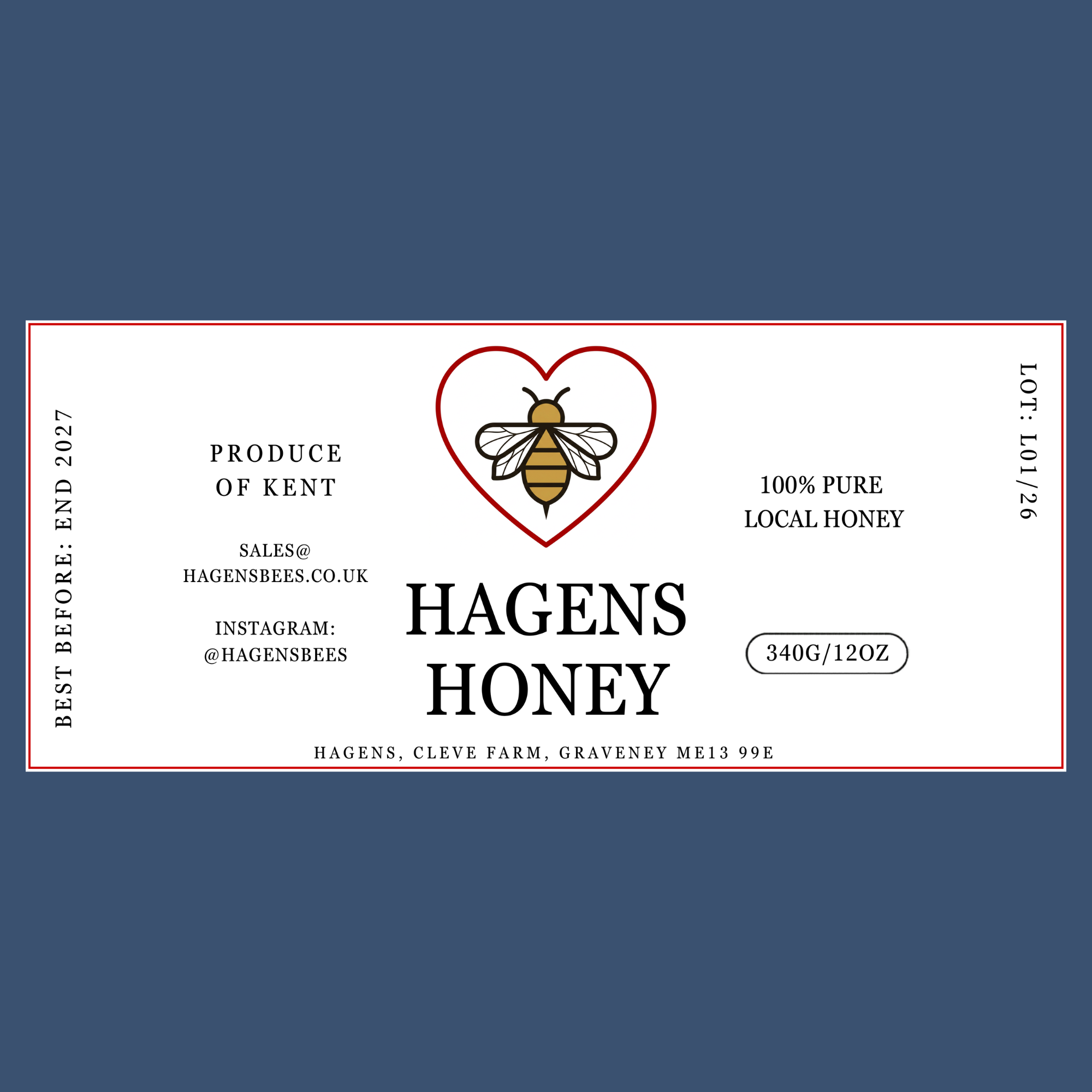 The Love Bee Labels (50 or 100 labels)