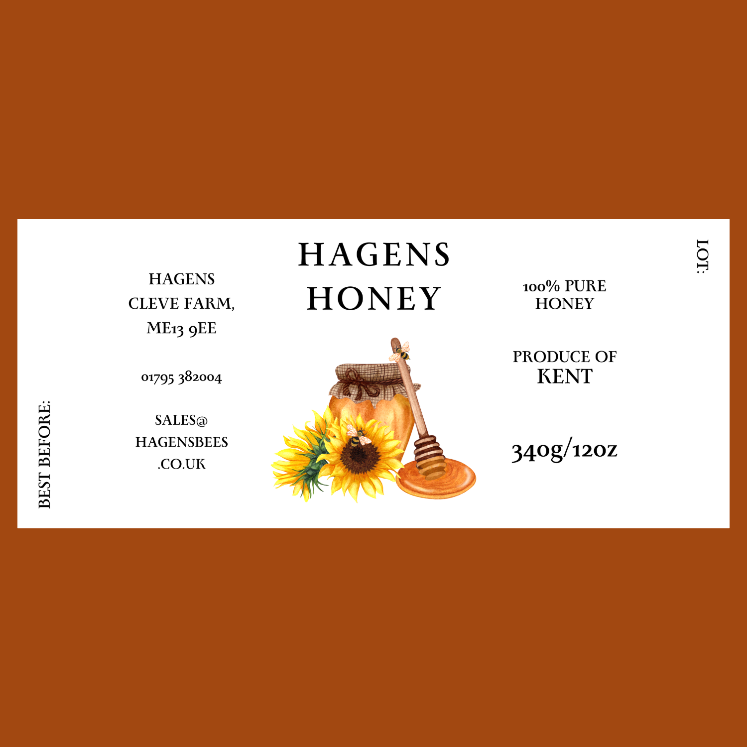 The Sunflower Labels (50 or 100 labels)