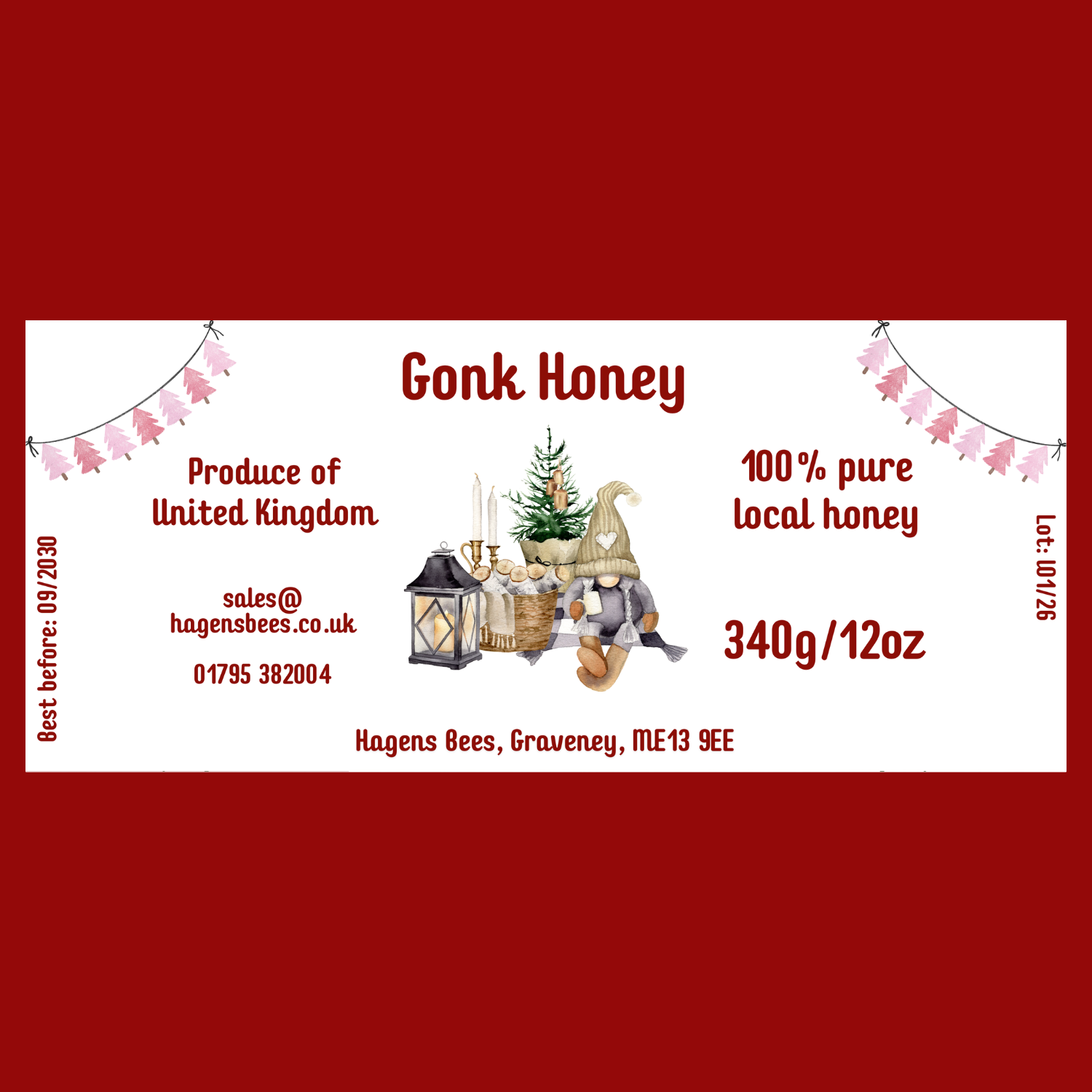 The Festive Gonk Labels (50 or 100 labels)