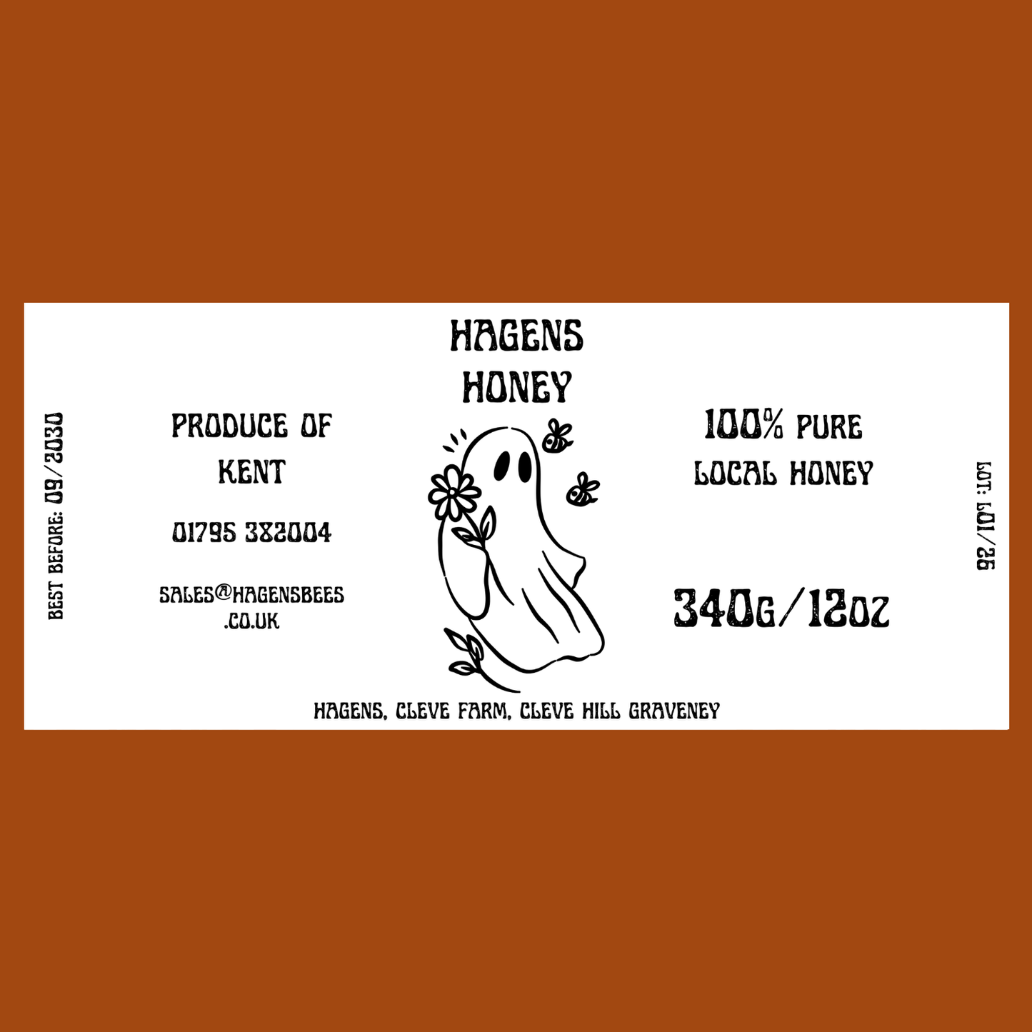 The Ghostly Bee Labels (50 or 100 labels)