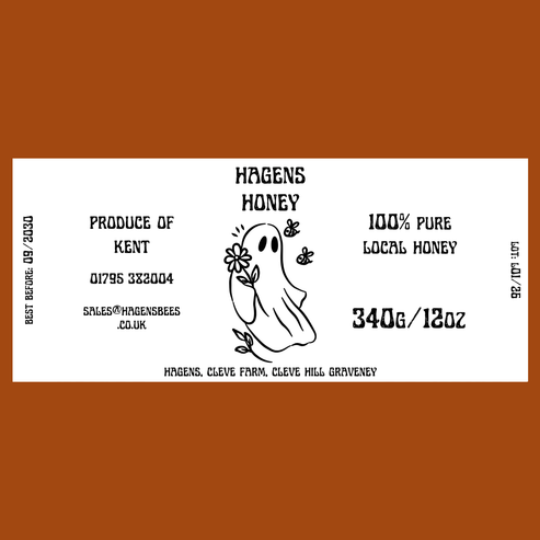 The Ghostly Bee Labels (50 or 100 labels)