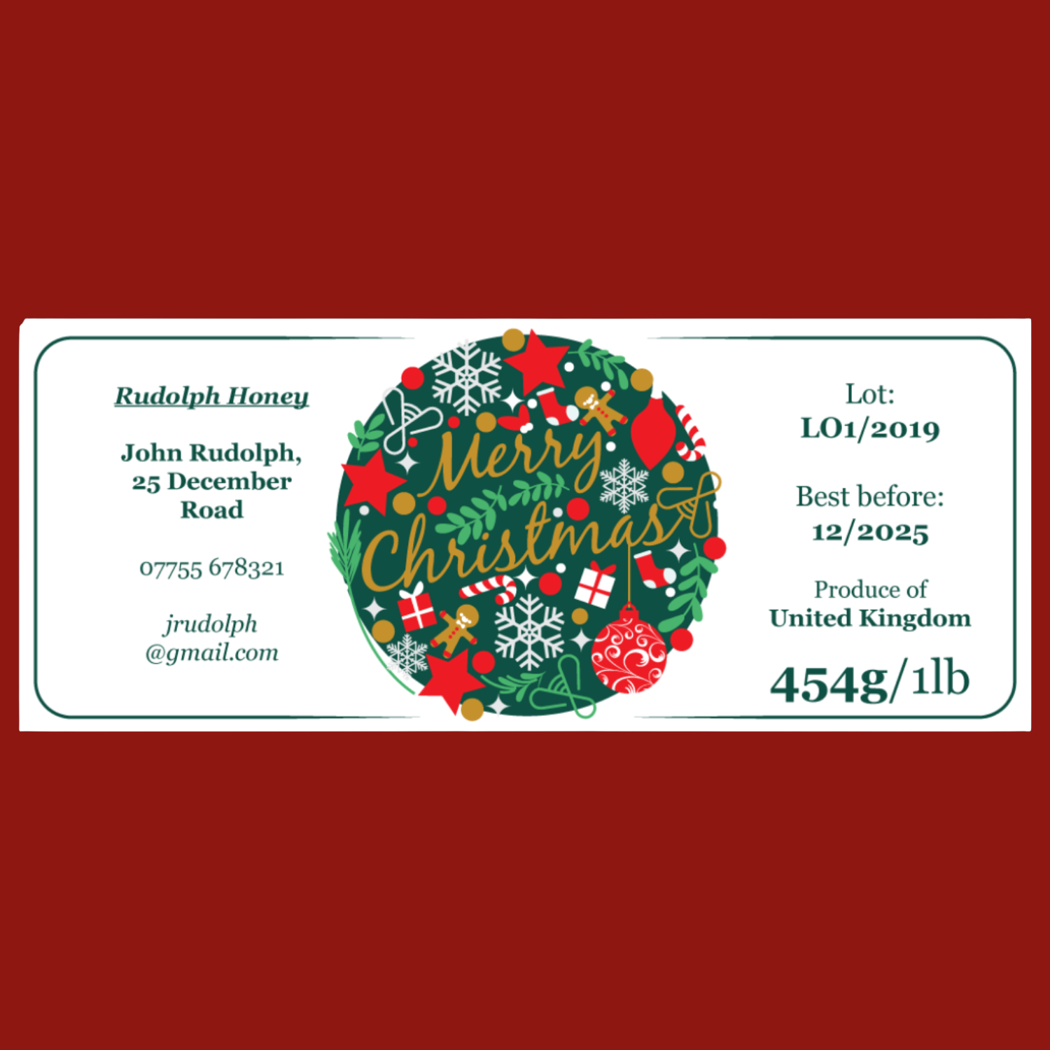 The Merry Christmas Labels (50 or 100 labels)